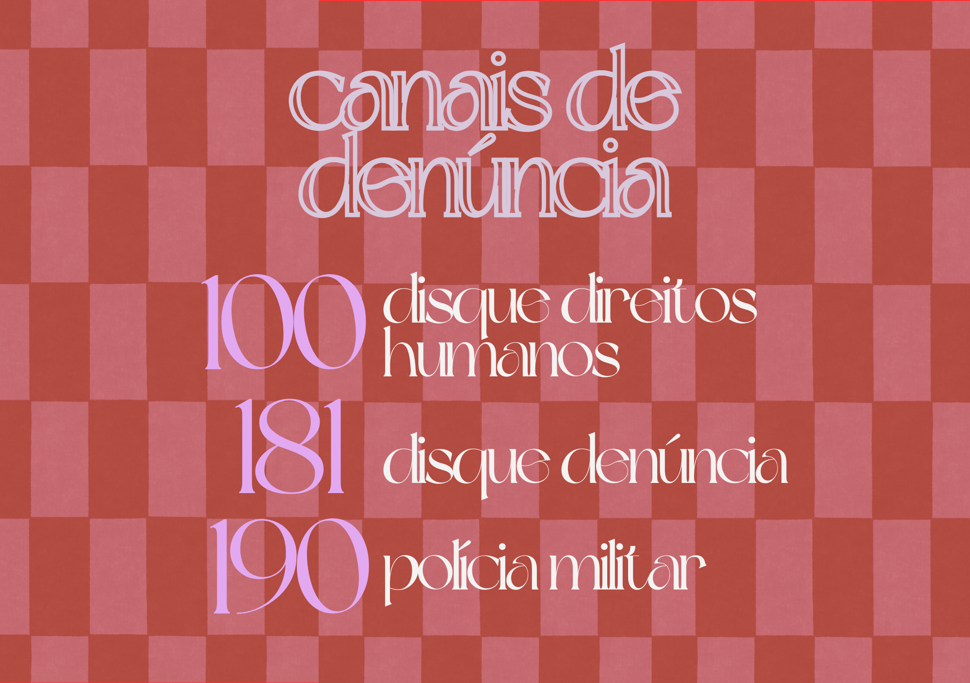 Canais de denúncia de violência contra criança e adolescente